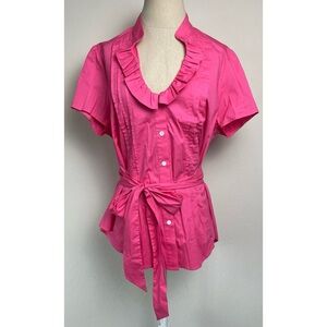 Neiman Marcus Hot Pink Belted Blouse